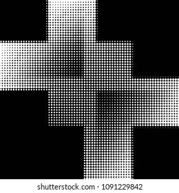 Spotted black and white grunge vector line background. Abstract halftone illustration background. Grunge grid polka dot background pattern
