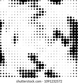 Spotted black and white grunge vector line background. Abstract halftone illustration background. Grunge grid polka dot background pattern
