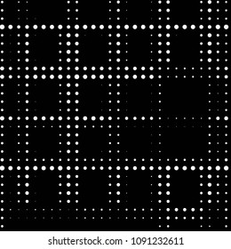 Spotted black and white grunge vector line background. Abstract halftone illustration background. Grunge grid polka dot background pattern
