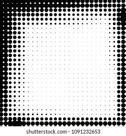 Spotted black and white grunge vector line background. Abstract halftone illustration background. Grunge grid polka dot background pattern
