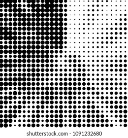 Spotted black and white grunge vector line background. Abstract halftone illustration background. Grunge grid polka dot background pattern
