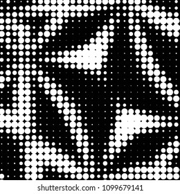 Spotted black and white grunge vector line background. Abstract halftone illustration background. Grunge grid polka dot background pattern
