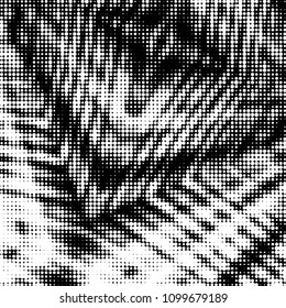 Spotted black and white grunge vector line background. Abstract halftone illustration background. Grunge grid polka dot background pattern
