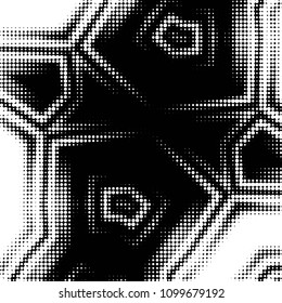 Spotted black and white grunge vector line background. Abstract halftone illustration background. Grunge grid polka dot background pattern
