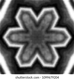 Spotted black and white grunge vector line background. Abstract halftone illustration background. Grunge grid polka dot background pattern
