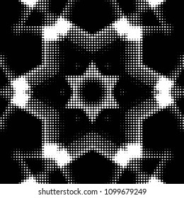Spotted black and white grunge vector line background. Abstract halftone illustration background. Grunge grid polka dot background pattern
