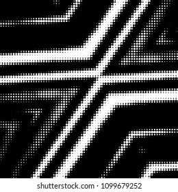 Spotted black and white grunge vector line background. Abstract halftone illustration background. Grunge grid polka dot background pattern
