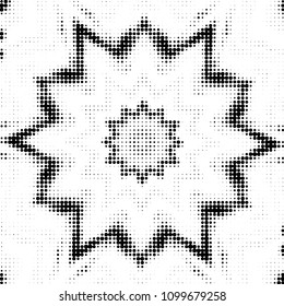 Spotted black and white grunge vector line background. Abstract halftone illustration background. Grunge grid polka dot background pattern
