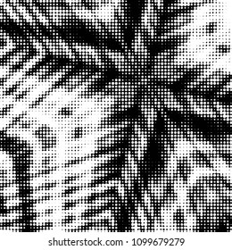 Spotted black and white grunge vector line background. Abstract halftone illustration background. Grunge grid polka dot background pattern
