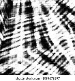 Spotted black and white grunge vector line background. Abstract halftone illustration background. Grunge grid polka dot background pattern
