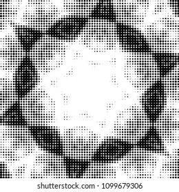 Spotted black and white grunge vector line background. Abstract halftone illustration background. Grunge grid polka dot background pattern
