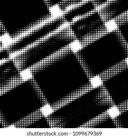 Spotted black and white grunge vector line background. Abstract halftone illustration background. Grunge grid polka dot background pattern
