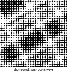 Spotted black and white grunge vector line background. Abstract halftone illustration background. Grunge grid polka dot background pattern
