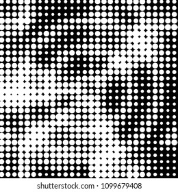 Spotted black and white grunge vector line background. Abstract halftone illustration background. Grunge grid polka dot background pattern
