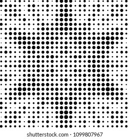Spotted black and white grunge vector line background. Abstract halftone illustration background. Grunge grid polka dot background pattern

