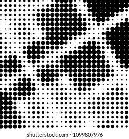 Spotted black and white grunge vector line background. Abstract halftone illustration background. Grunge grid polka dot background pattern
