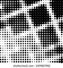 Spotted black and white grunge vector line background. Abstract halftone illustration background. Grunge grid polka dot background pattern
