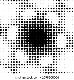 Spotted black and white grunge vector line background. Abstract halftone illustration background. Grunge grid polka dot background pattern
