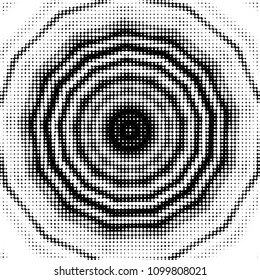 Spotted black and white grunge vector line background. Abstract halftone illustration background. Grunge grid polka dot background pattern
