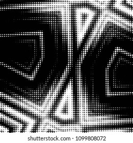 Spotted black and white grunge vector line background. Abstract halftone illustration background. Grunge grid polka dot background pattern
