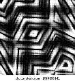 Spotted black and white grunge vector line background. Abstract halftone illustration background. Grunge grid polka dot background pattern
