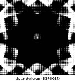 Spotted black and white grunge vector line background. Abstract halftone illustration background. Grunge grid polka dot background pattern
