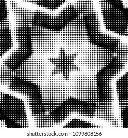 Spotted black and white grunge vector line background. Abstract halftone illustration background. Grunge grid polka dot background pattern
