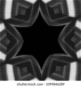 Spotted black and white grunge vector line background. Abstract halftone illustration background. Grunge grid polka dot background pattern
