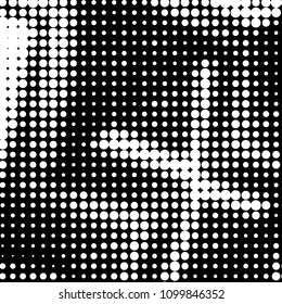 Spotted black and white grunge vector line background. Abstract halftone illustration background. Grunge grid polka dot background pattern
