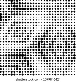 Spotted black and white grunge vector line background. Abstract halftone illustration background. Grunge grid polka dot background pattern
