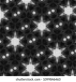 Spotted black and white grunge vector line background. Abstract halftone illustration background. Grunge grid polka dot background pattern
