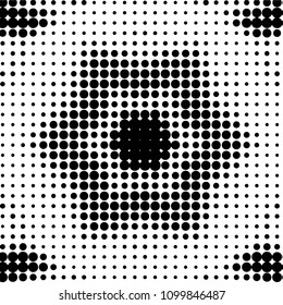 Spotted black and white grunge vector line background. Abstract halftone illustration background. Grunge grid polka dot background pattern
