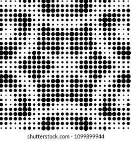 Spotted black and white grunge vector line background. Abstract halftone illustration background. Grunge grid polka dot background pattern
