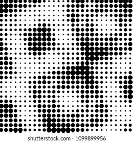 Spotted black and white grunge vector line background. Abstract halftone illustration background. Grunge grid polka dot background pattern
