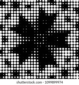 Spotted black and white grunge vector line background. Abstract halftone illustration background. Grunge grid polka dot background pattern
