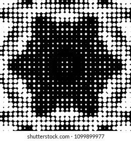 Spotted black and white grunge vector line background. Abstract halftone illustration background. Grunge grid polka dot background pattern
