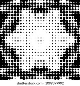 Spotted black and white grunge vector line background. Abstract halftone illustration background. Grunge grid polka dot background pattern
