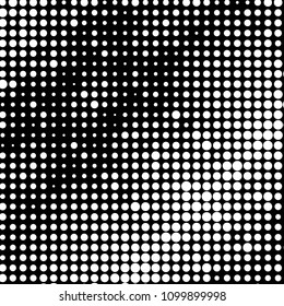 Spotted black and white grunge vector line background. Abstract halftone illustration background. Grunge grid polka dot background pattern
