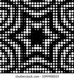 Spotted black and white grunge vector line background. Abstract halftone illustration background. Grunge grid polka dot background pattern
