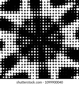 Spotted black and white grunge vector line background. Abstract halftone illustration background. Grunge grid polka dot background pattern
