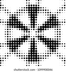 Spotted black and white grunge vector line background. Abstract halftone illustration background. Grunge grid polka dot background pattern
