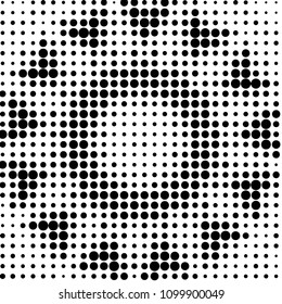Spotted black and white grunge vector line background. Abstract halftone illustration background. Grunge grid polka dot background pattern
