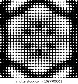 Spotted black and white grunge vector line background. Abstract halftone illustration background. Grunge grid polka dot background pattern
