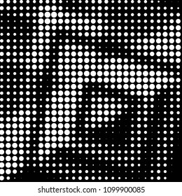 Spotted black and white grunge vector line background. Abstract halftone illustration background. Grunge grid polka dot background pattern
