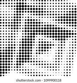 Spotted black and white grunge vector line background. Abstract halftone illustration background. Grunge grid polka dot background pattern
