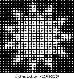 Spotted black and white grunge vector line background. Abstract halftone illustration background. Grunge grid polka dot background pattern
