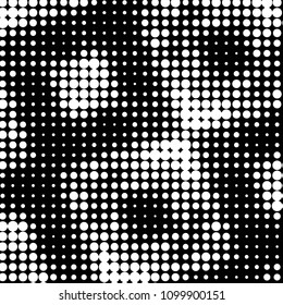 Spotted black and white grunge vector line background. Abstract halftone illustration background. Grunge grid polka dot background pattern
