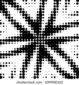 Spotted black and white grunge vector line background. Abstract halftone illustration background. Grunge grid polka dot background pattern
