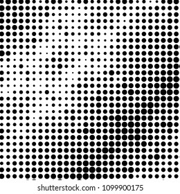 Spotted black and white grunge vector line background. Abstract halftone illustration background. Grunge grid polka dot background pattern
