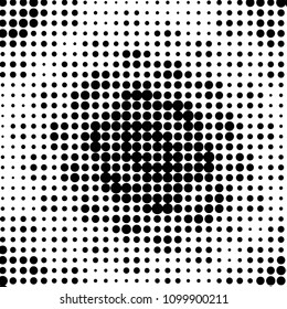 Spotted black and white grunge vector line background. Abstract halftone illustration background. Grunge grid polka dot background pattern
